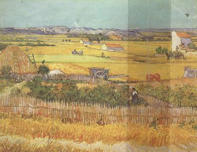 Vincent Van Gogh Havest at La Crau,wtih Mountmajour in the Background (nn04) oil painting picture